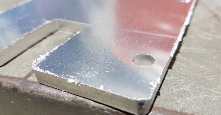 Effect of Laser cutting 5mm+ Aluminum