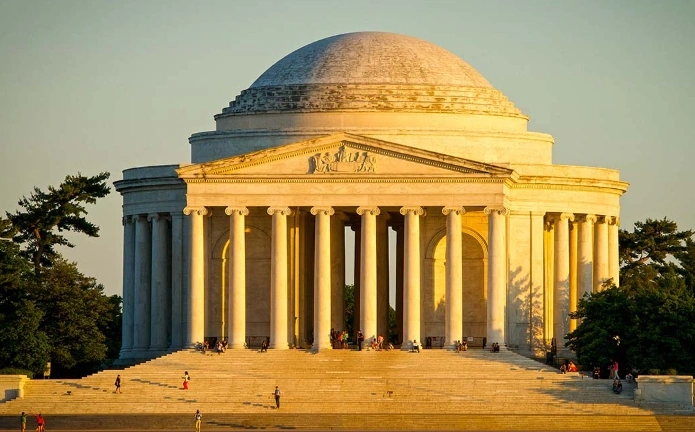 Thomas Jefferson Memorial after laser cleaning
