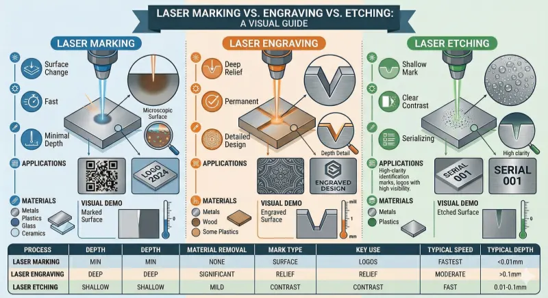 LASER MARKING VS. ENGRAVING VS. ETCHING