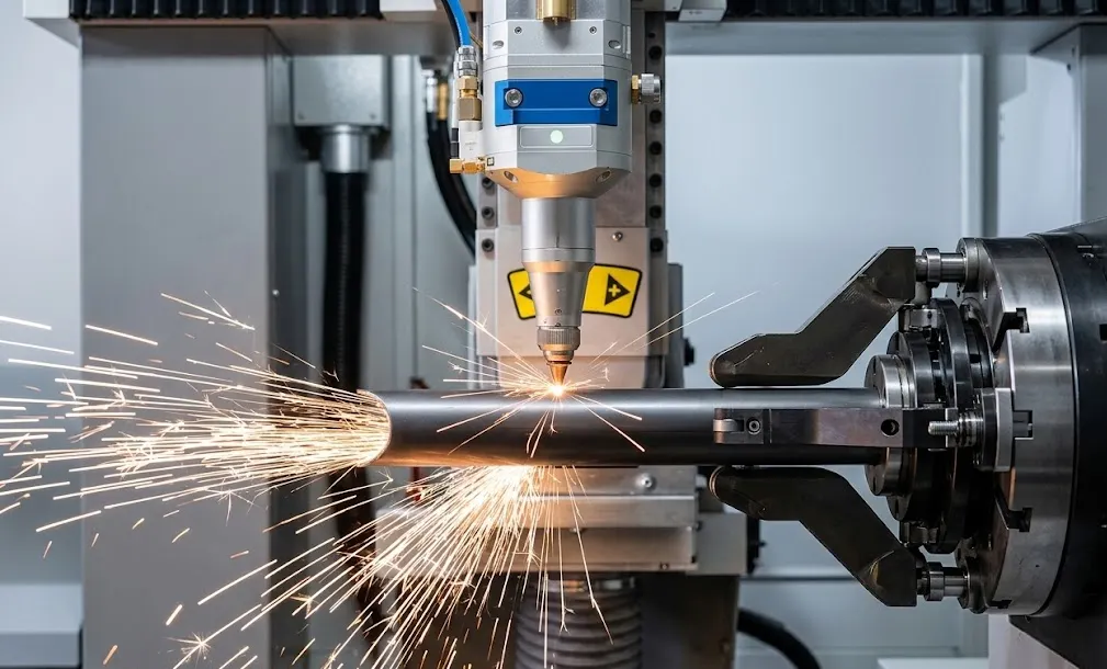 Fiber laser tube cutting machine for aluminum tube cutting